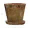 Hello Honey® Distressed Terracotta Cement Planter with Saucer Set